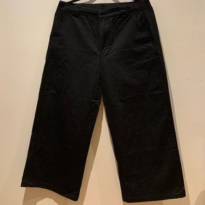 Black Wide Leg Cargo Pants  - Size M